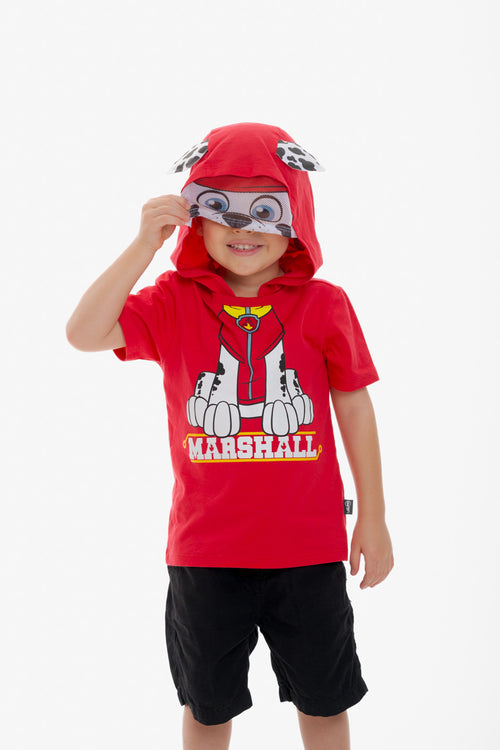 Card slide image -  CAMISETA DE PAW PATROL CON CAPUCHA ROJO PARA NIÑO 2T A 6T