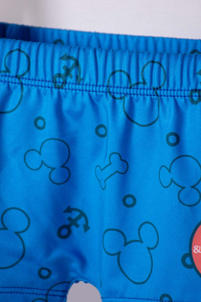 CONJUNTO DE BAÑO DE MICKEY MOUSE AZUL MANGA LARGA PARA BEBÉ NIÑO