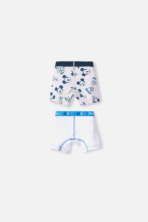 Card slide image -  PACK X2 BÓXER DE MICKEY MOUSE BLANCO Y MARFIL OSCURO PARA NIÑO 2T A 5T