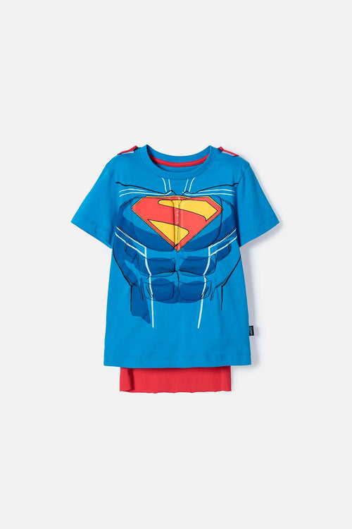 Card slide image -  CAMISETA DE SUPERMAN CON CAPA MULTICOLOR PARA NIÑO 2T A 5T