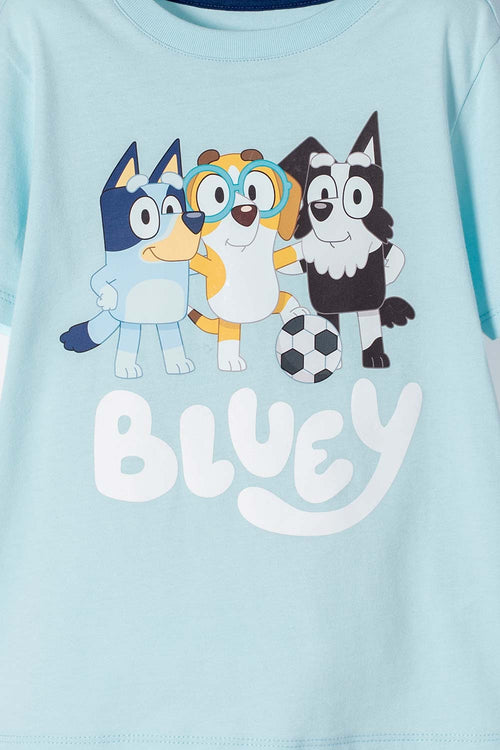 Card slide image -  CAMISETA DE BLUEY MANGA CORTA AZUL HIELO PARA NIÑO 2T A 6T