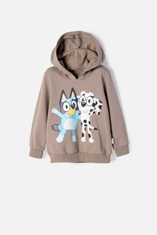 Card slide image -  BUZO DE BLUEY TAUPE CON CAPUCHA PARA NIÑO 2T A 6T