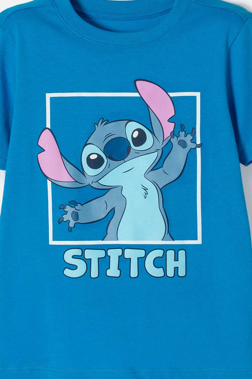 Card slide image -  CAMISETA DE STITCH MANGA CORTA AZUL PARA NIÑA 2T A 5T