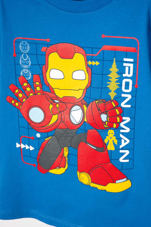 Card slide image -  CAMISETA DE IRONMAN MANGA CORTA AZUL PARA NIÑO 2T A 5T