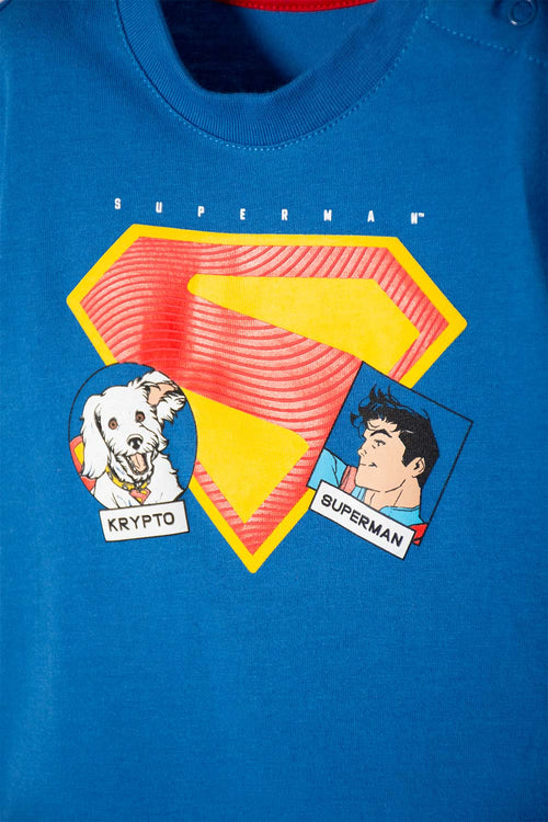 Card slide image -  CONJUNTO DE SUPERMAN CON PANTALÓN AZUL PARA BEBÉ NIÑO