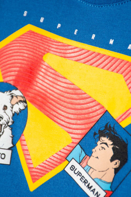 Card slide image -  CONJUNTO DE SUPERMAN CON PANTALÓN AZUL PARA BEBÉ NIÑO
