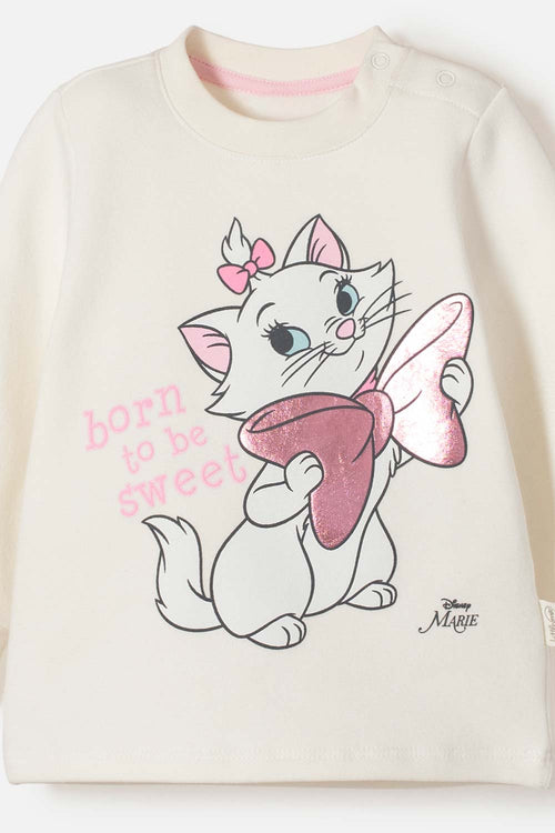 Card slide image -  CONJUNTO DE LA GATA MARIE CON PANTALÓN LARGO PARA BEBÉ NIÑA