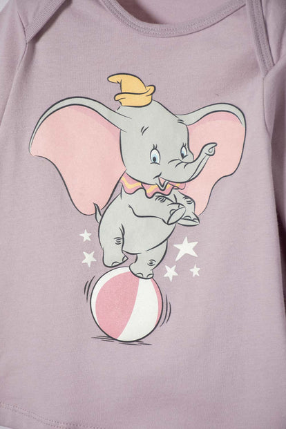PIJAMA DE DUMBO CON PANTALÓN LARGO MULTICOLOR PARA BEBÉ NIÑA