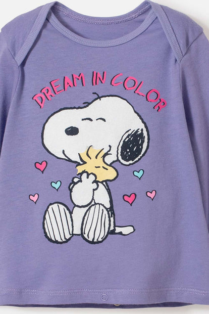 PIJAMA DE SNOOPY PANTALÓN LARGO MULTICOLOR PARA BEBÉ NIÑA