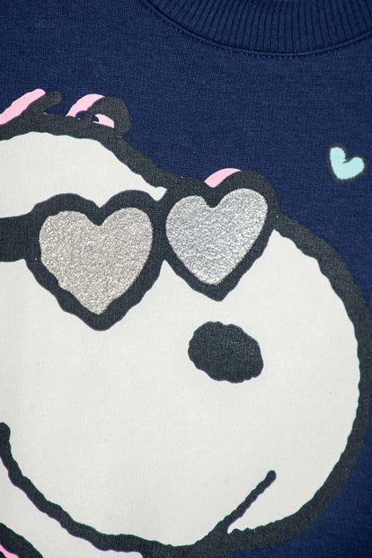 BUZO DE SNOOPY CERRADO AZUL PARA NIÑA 2T A 5T
