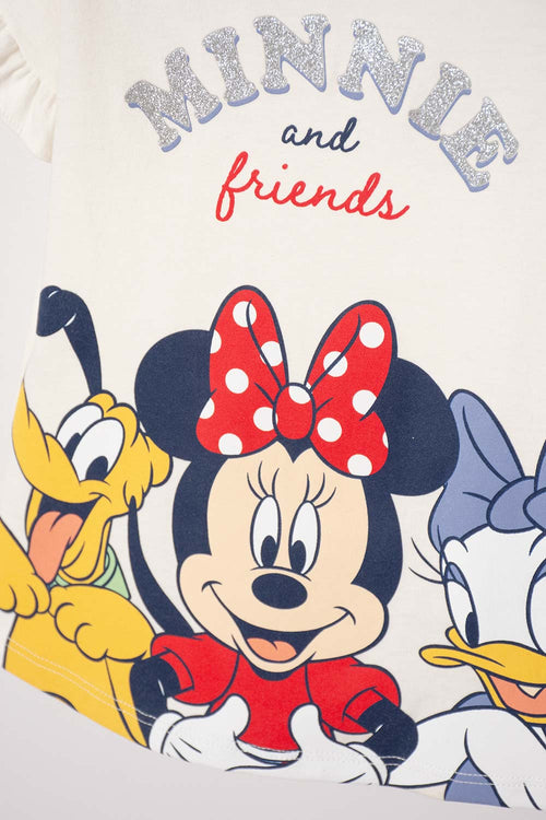 Card slide image -  CAMISETA DE MINNIE MOUSE MANGA CORTA MARFIL PARA NIÑA 2T A 5T