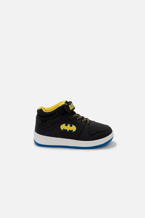 Card slide image -  TENIS DE BATMAN NEGROS Y AMARILLO PARA NIÑO