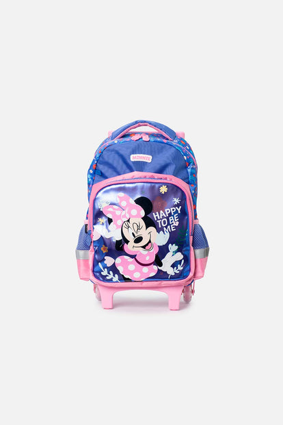 MORRAL DE MINNIE MOUSE CON RUEDAS AZUL Y ROSADO PARA NIÑA