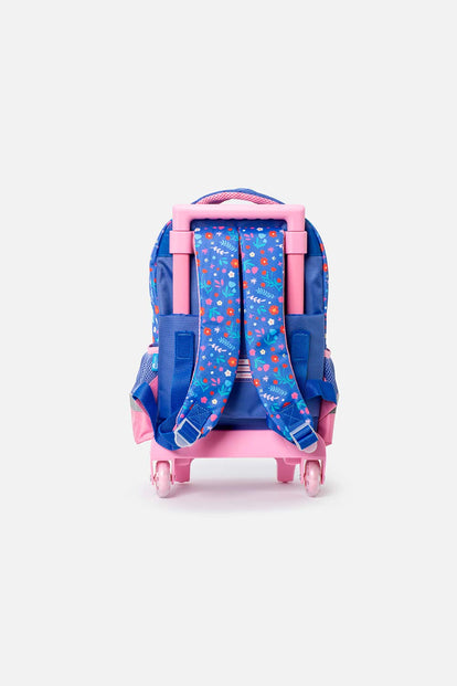 MORRAL DE MINNIE MOUSE CON RUEDAS AZUL Y ROSADO PARA NIÑA