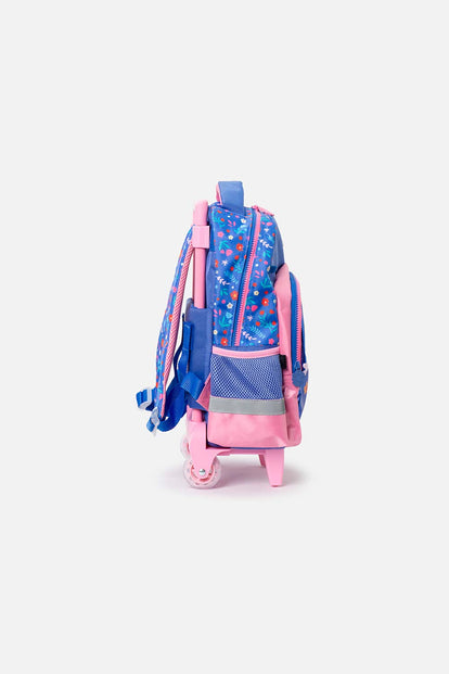 MORRAL DE MINNIE MOUSE CON RUEDAS AZUL Y ROSADO PARA NIÑA