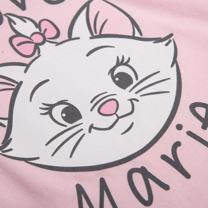  CAMISETA DE BEBÉ NIÑA, MANGA CORTA, ROSADA DE GATA MARIE ©DISNEY