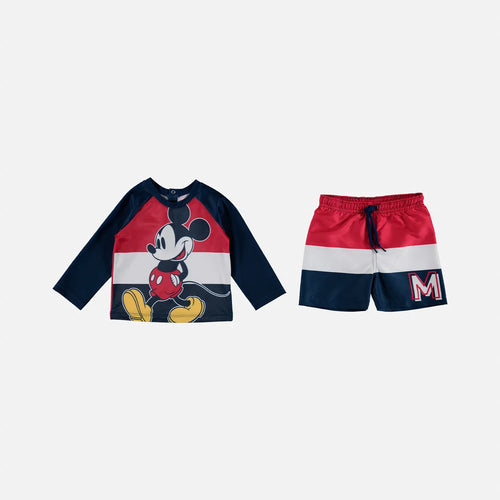 Card slide image -  CONJUNTO DE BAÑO DE MICKEY MOUSE ESTAMPADO AZUL OSCURO PARA BEBÉ NIÑO