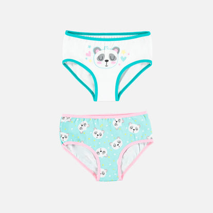 PANTY PACK POR DOS DE NIÑA, PANTY, TURQUESA/BLANCA DE LITTLEMIC.