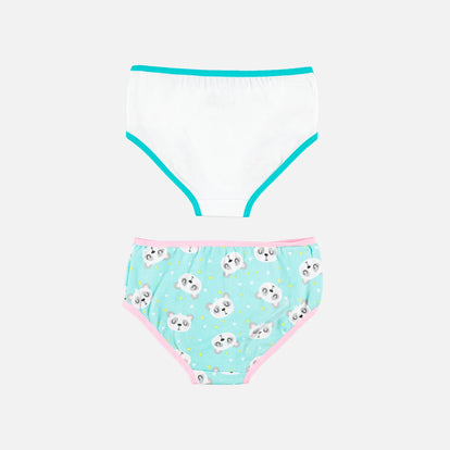 PANTY PACK POR DOS DE NIÑA, PANTY, TURQUESA/BLANCA DE LITTLEMIC.