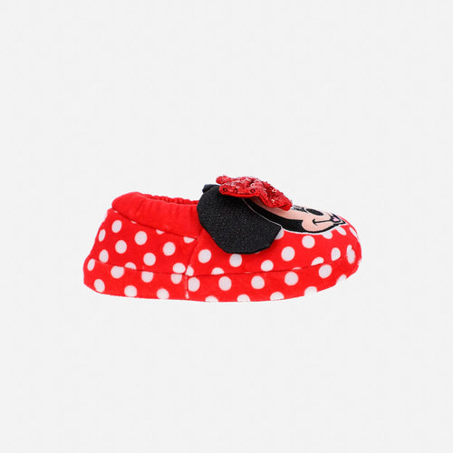 PANTUFLAS PARA NIÑA, CERRADAS ROJAS DE MINNIE MOUSE