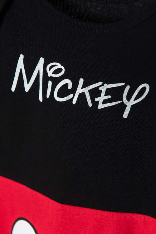 Card slide image -  BODY DE MICKEY MOUSE MANGA CORTA ROJO CON NEGRO PARA BEBÉ NIÑO