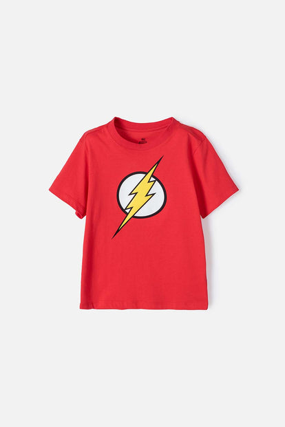  CAMISETA DE FLASH CUELLO REDONDO ROJA PARA NIÑO
