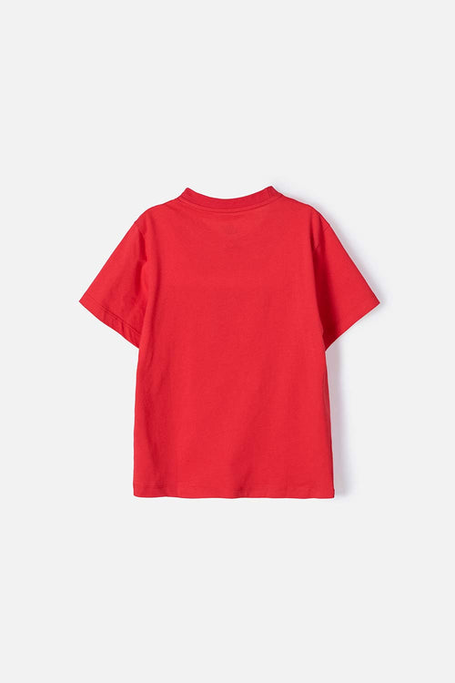 CAMISETA DE FLASH CUELLO REDONDO ROJA PARA NIÑO