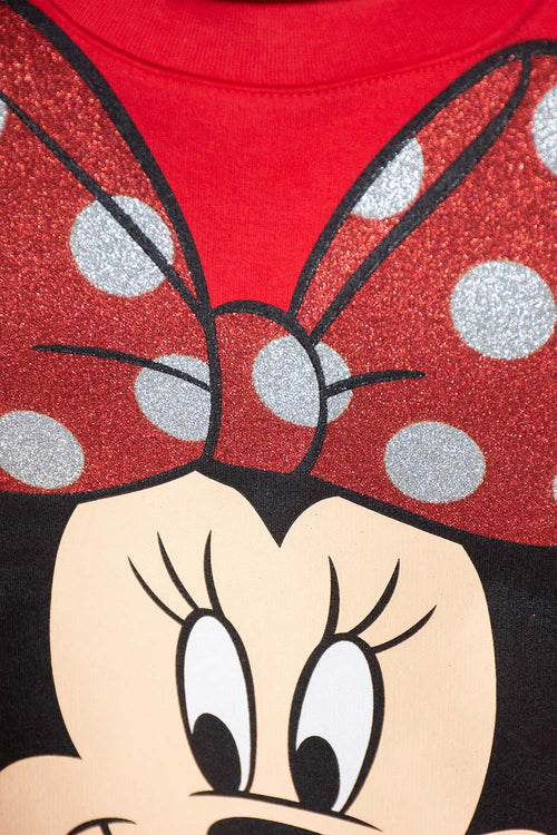 Card slide image -  BUZO DE MINNIE MOUSE ESTAMPADO ROJO PARA NIÑA