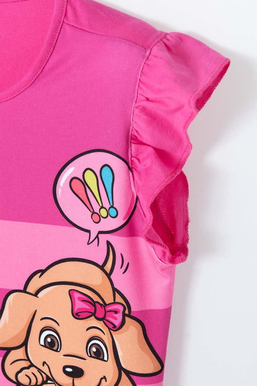 Card slide image -  PIJAMA TIPO BATOLA DE BARBIE MANGA SISA FUCSIA PARA NIÑA