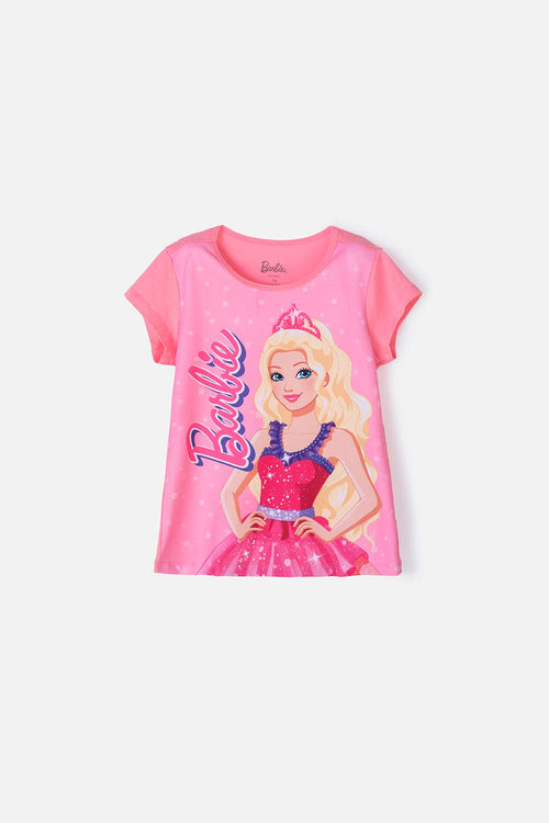 Card slide image -  CAMISETA DE BARBIE MANGA CORTA ROSA PARA NIÑA
