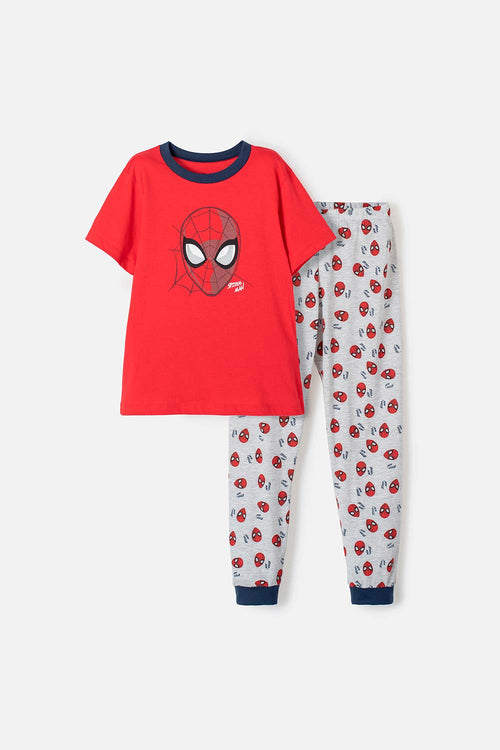 Card slide image -  PIJAMA DE SPIDER-MAN CON PANTALÓN CORTO GRIS Y ROJO PARA NIÑO