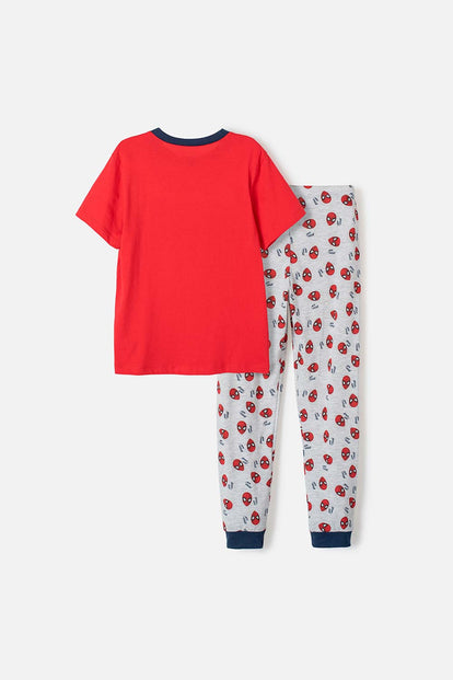 PIJAMA DE SPIDER-MAN CON PANTALÓN CORTO GRIS Y ROJO PARA NIÑO