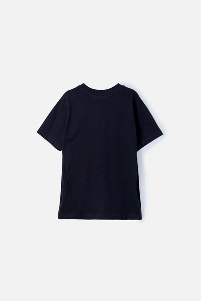 CAMISETA DE JURASSIC WORLD MANGA CORTA NEGRA PARA NIÑO