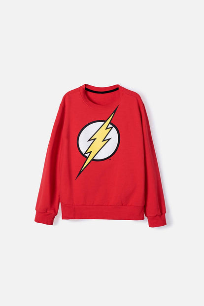 BUZO DE FLASH CERRADO ROJO PARA NIÑO