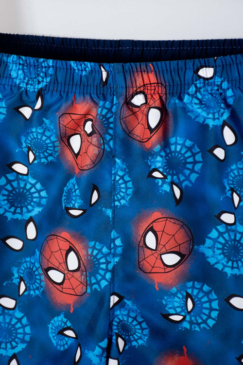 PANTALONETA DE BAÑO DE SPIDER-MAN CON CINTURA AJUSTABLE AZUL PARA NIÑO