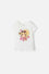 CAMISETA DE BARIBIE MANGA CORTA MARFIL PARA NIÑA