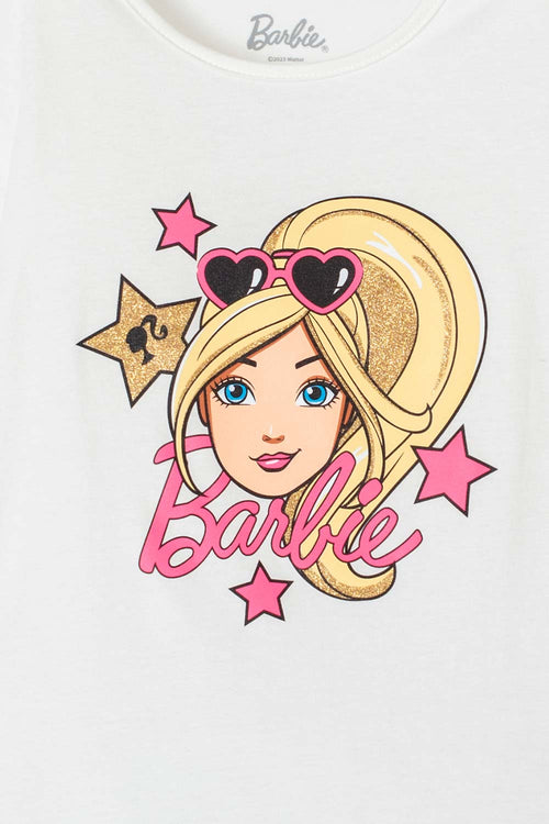 Card slide image -  CAMISETA DE BARIBIE MANGA CORTA MARFIL PARA NIÑA