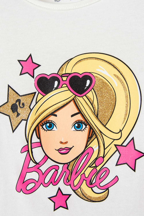Card slide image -  CAMISETA DE BARIBIE MANGA CORTA MARFIL PARA NIÑA