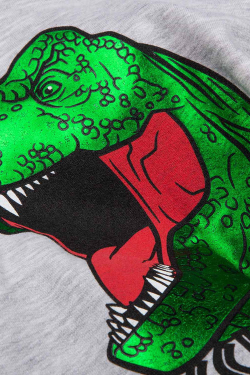 BUZO DE JURASSIC WORLD CON CAPUCHA NEGRO Y GRIS PARA NIÑO