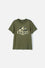 CAMISETA DE JURASSIC WORLD MANGA CORTA VERDE MILITAR PARA NIÑO