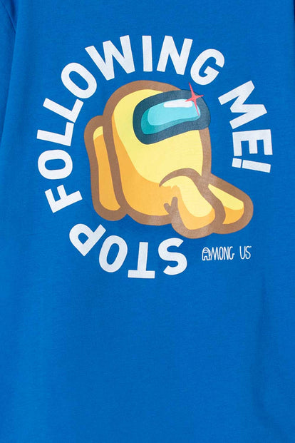 CAMISETA DE AMONG US MANGA CORTA AZUL PARA NIÑO