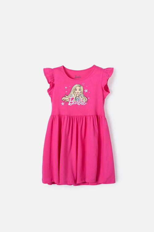 Card slide image -  VESTIDO DE BARBIE MANGA CORTA FUCSIA PARA NIÑA