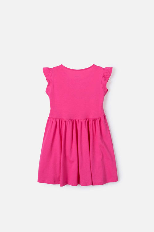 Card slide image -  VESTIDO DE BARBIE MANGA CORTA FUCSIA PARA NIÑA