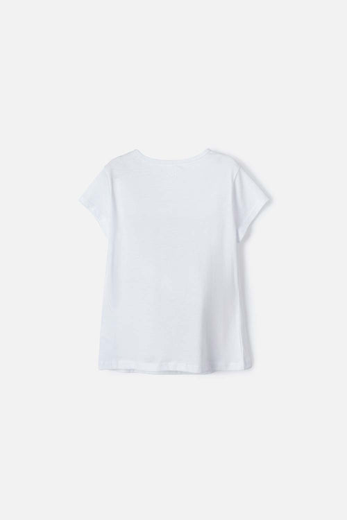 CAMISETA DE BARBIE MANGA CORTA BLANCA PARA NIÑA