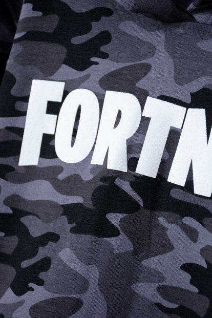 BUZO DE FORtNITE CERRADO CON CHOMPA GRIS PARA NIÑO