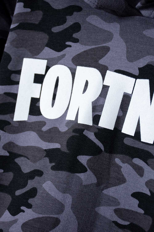 BUZO DE FORTNITE CERRADO CON CHOMPA GRIS PARA NIÑO