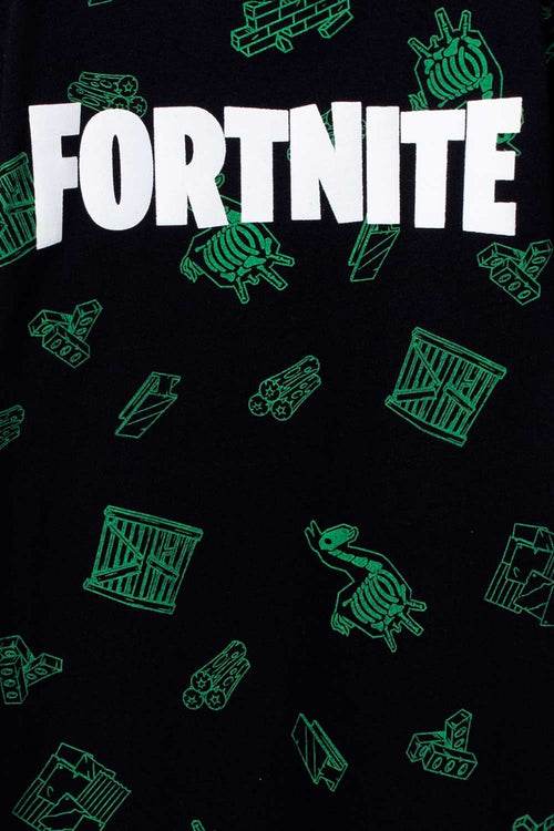 CAMISETA DE FORTNITE MANGA CORTA NEGRO Y VERDE PARA NIÑO
