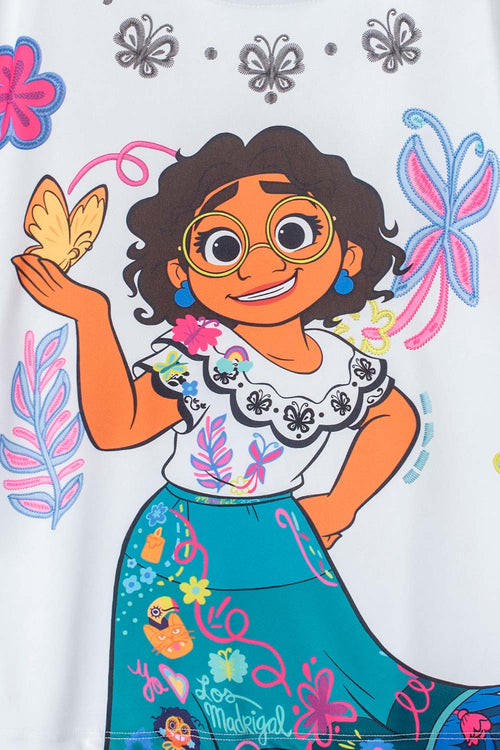 CONJUNTO DE ENCANTO CON FALDA VERDE Y BLANCO PARA NIÑA