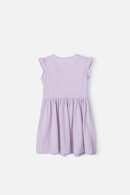 VESTIDO DE LA SIRENITA MANGA CORTA LILA  PARA NIÑA