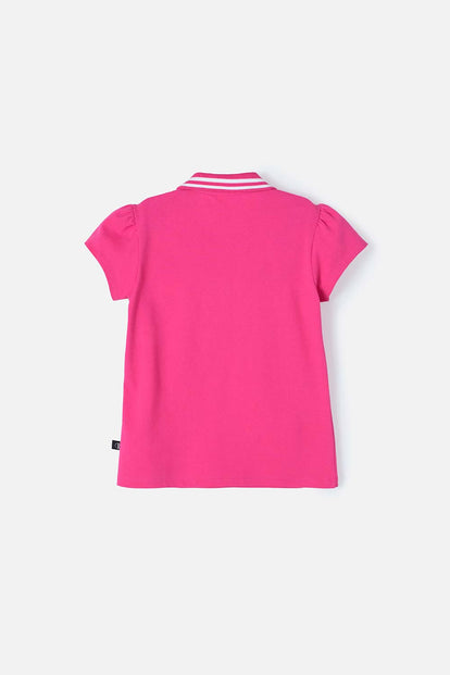 CAMISETA TIPO POLO DE BARBIE FUCSIA PARA NIÑA